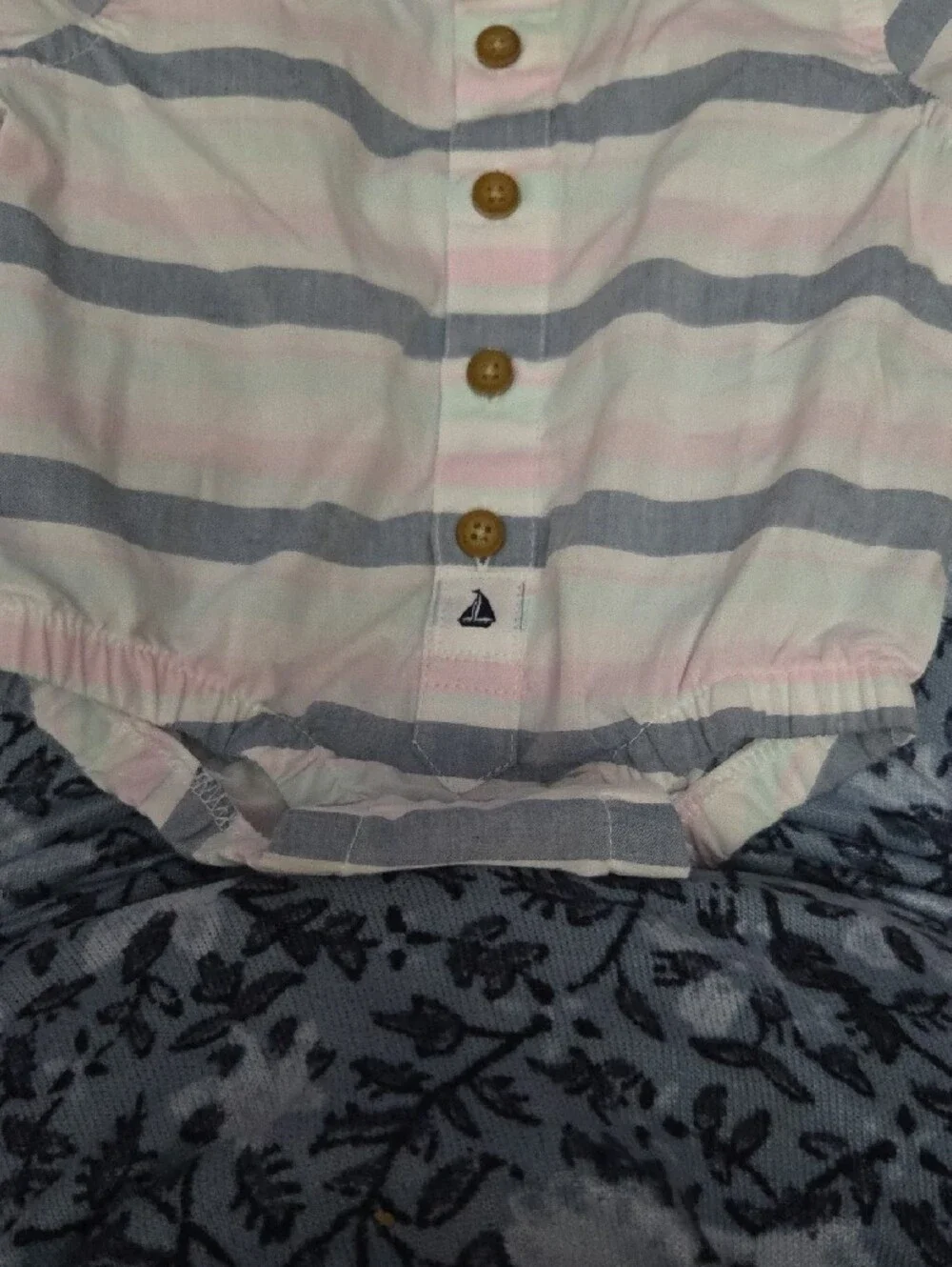 Baby One-Piece Bodysuit in Pink & Gray 3 Month